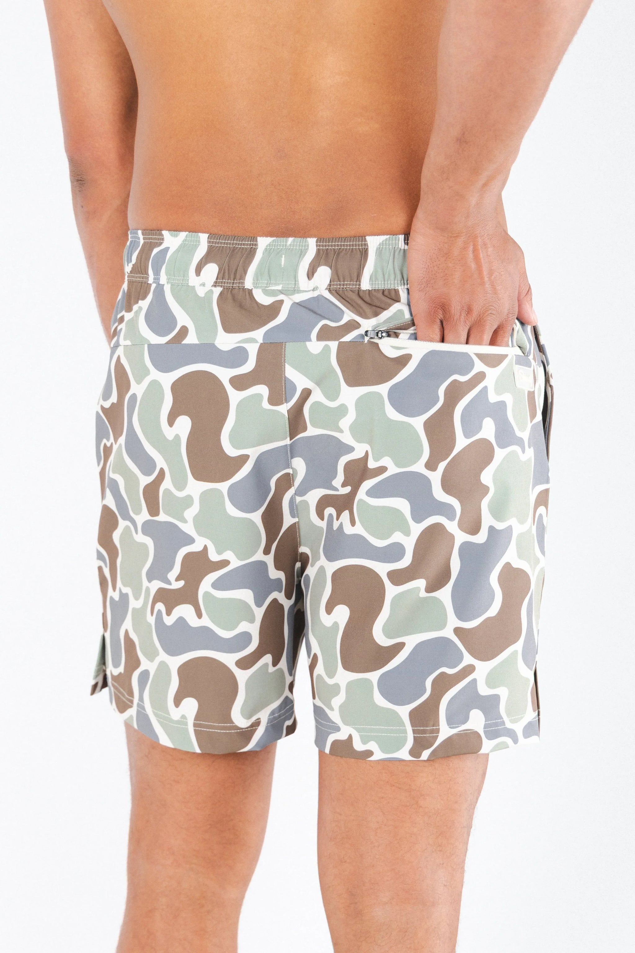 The Blender | Grey Duck Camo Ball Hammock® Pouch 5" Swim Trunks - Shinesty - Flyclothing LLC