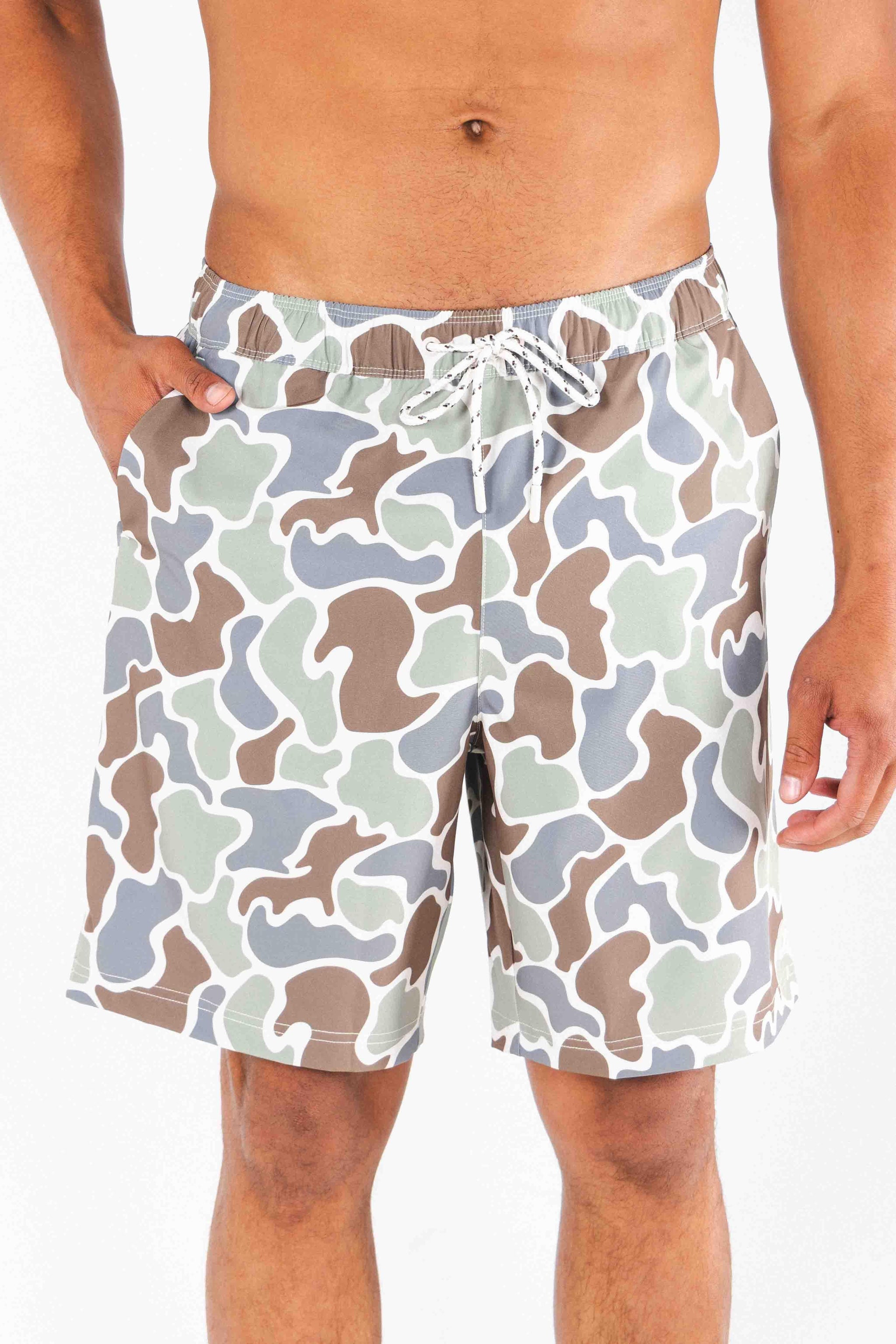 The Blender | Grey Duck Camo Ball Hammock® Pouch 8" Swim Trunks - Shinesty - Flyclothing LLC