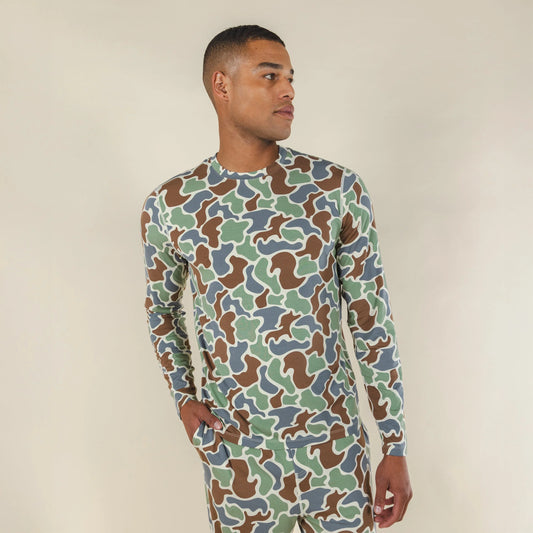 The Blender | Grey Duck Camo SleepDeep™ Men’s Long Sleeve Pajama Shirt - Shinesty - Flyclothing LLC