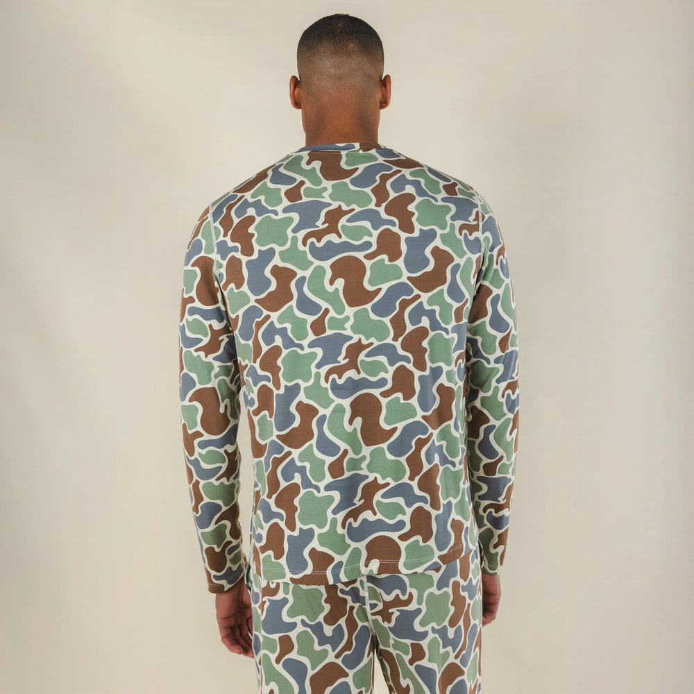 The Blender | Grey Duck Camo SleepDeep™ Men’s Long Sleeve Pajama Shirt - Shinesty - Flyclothing LLC