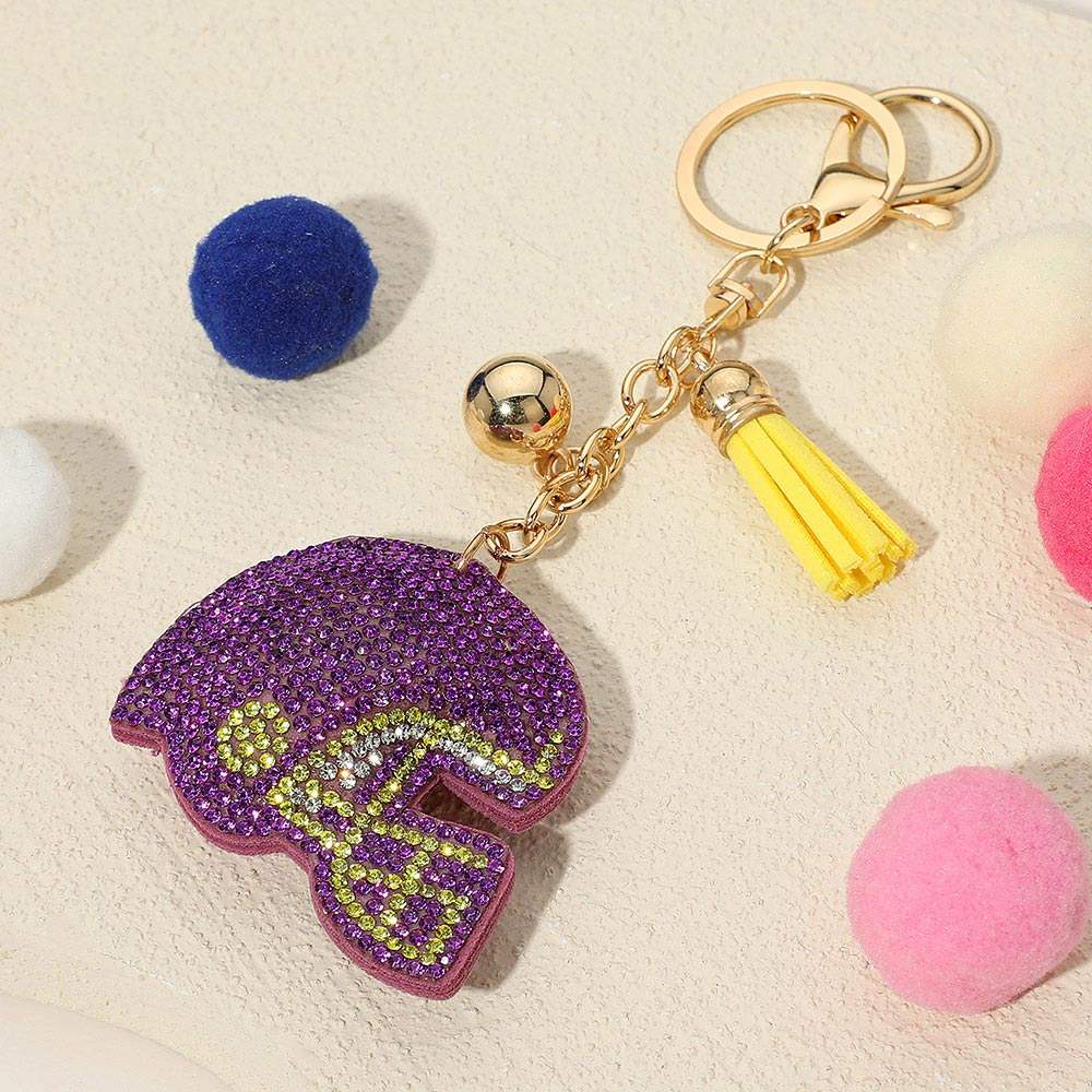 Bling Studded Football Helmet Keychain / Bag Charm - Madeline Love - Flyclothing LLC