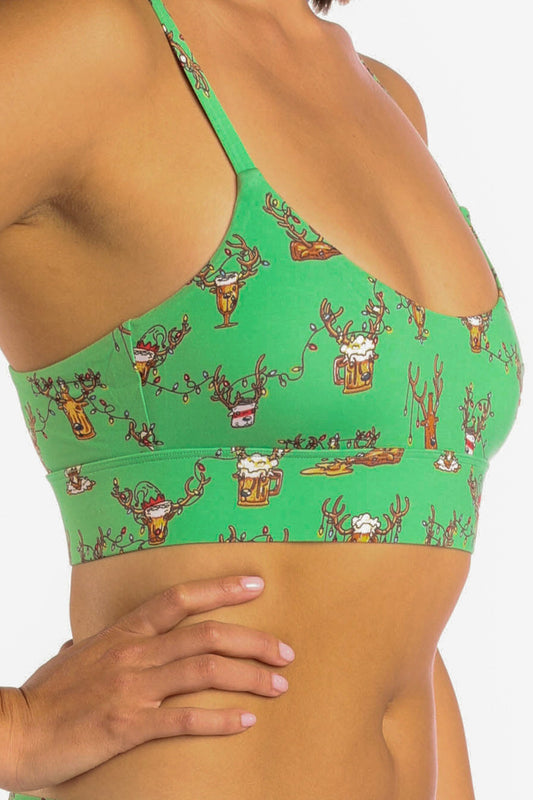 The Blitzened | Reindeer Beer Boob Hammock™ Scoop Bralette - Shinesty - Flyclothing LLC