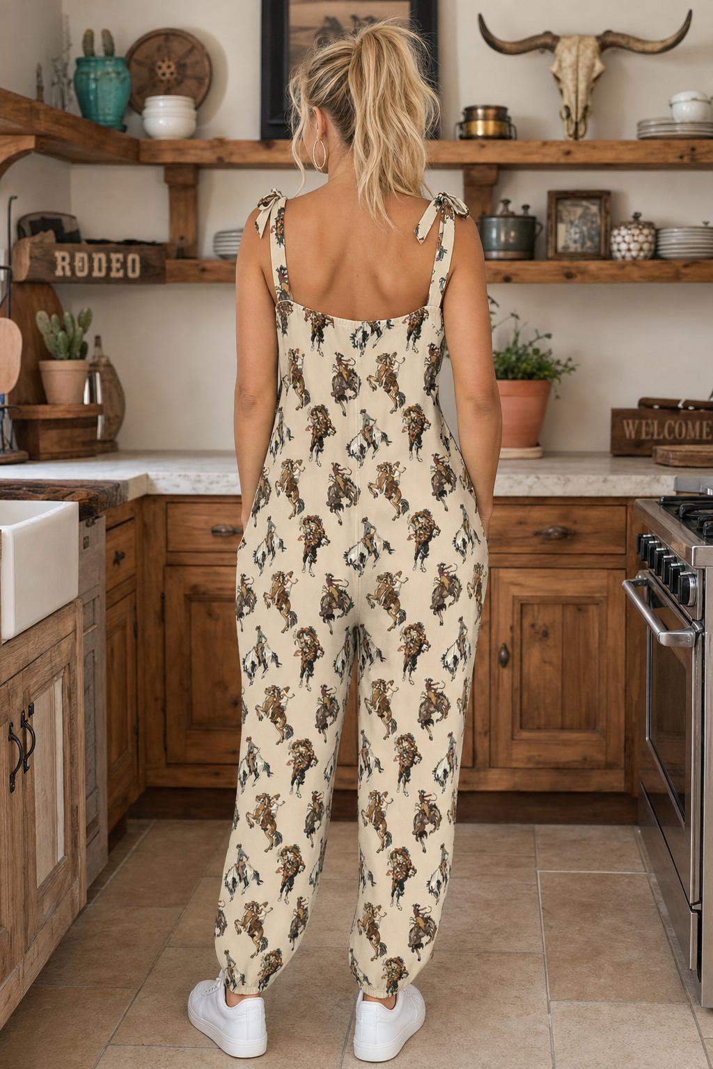 Baha Ranch Vintage Cowgirl Relaxed Fit Overalls Jumpsuit - Baha Ranch Western Wear - Flyclothing LLC