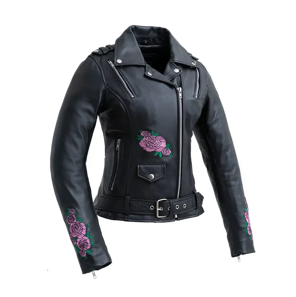 Bloom - Women's Motorcycle Leather Jacket - First Manufacturing Company - Flyclothing LLC