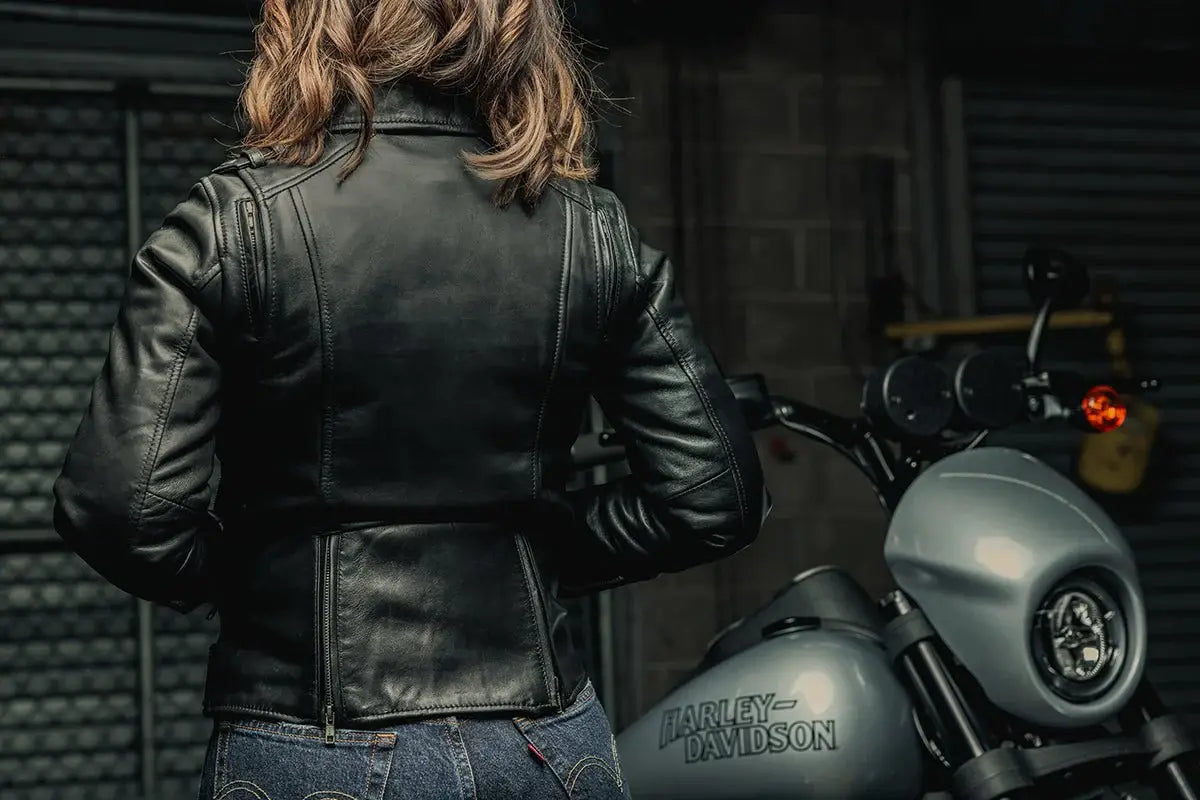 Bloom - Women's Motorcycle Leather Jacket - First Manufacturing Company - Flyclothing LLC