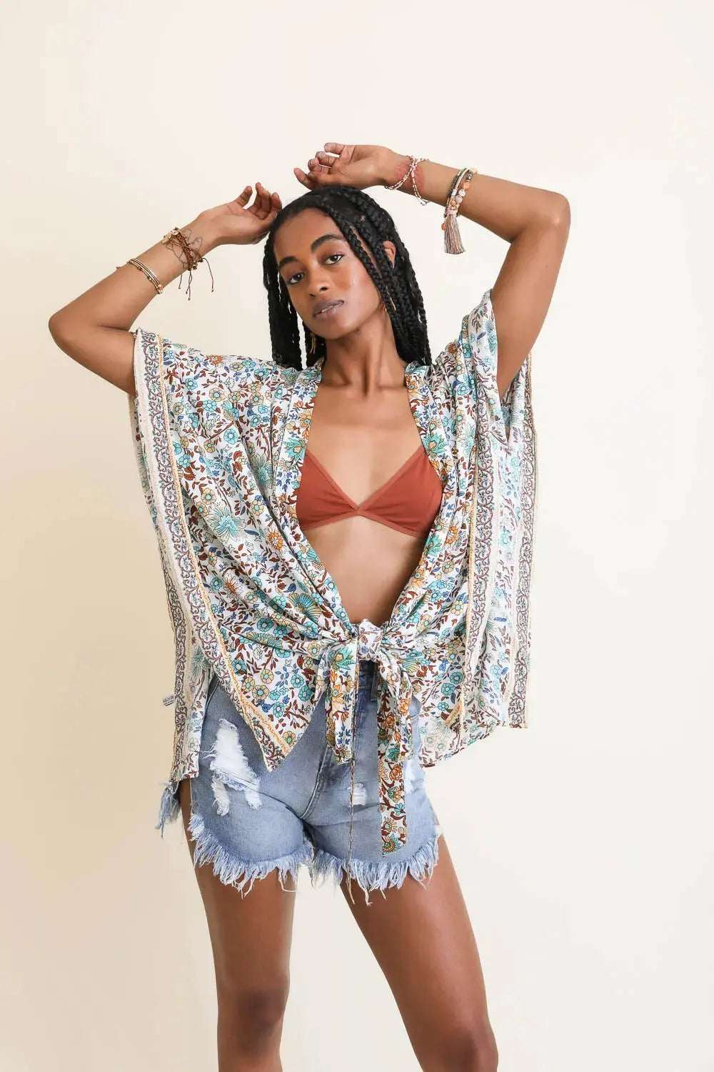 Blossom Tie Front Kimono Wrap