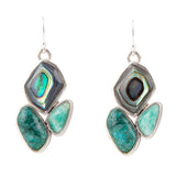 Blue Abalone Fire Sterling Silver Cluster Earrings - Barse Jewelry