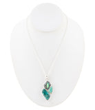 Blue Abalone Fire Sterling Silver Cluster Pendant Necklace - Barse Jewelry