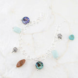 Blue Abalone Sterling Silver Charm Bracelet - Barse Jewelry