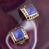 Blue Agate Golden Clip Earrings - Barse Jewelry - Flyclothing LLC