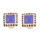 Blue Agate Golden Clip Earrings - Barse Jewelry - Flyclothing LLC