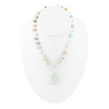 Blue Amazonite Rosette Sterling Necklace - Barse Jewelry