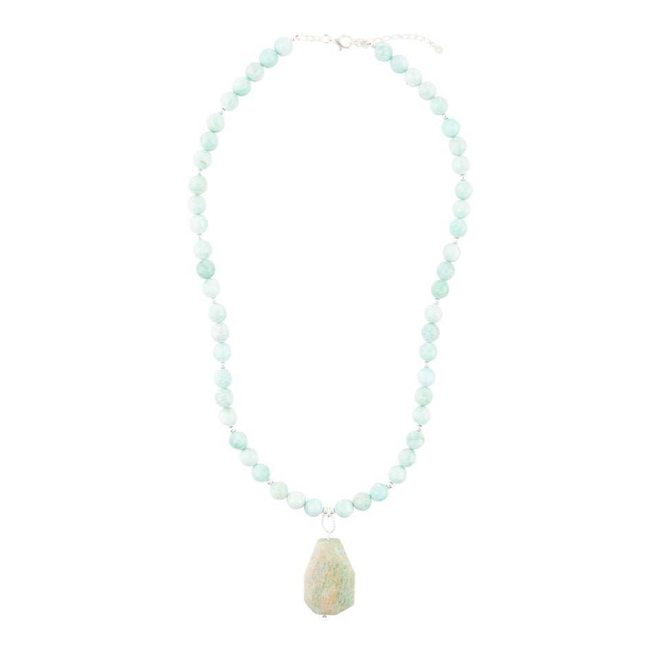 Blue Amazonite Sterling Silver Pendant Necklace - Barse Jewelry - Flyclothing LLC