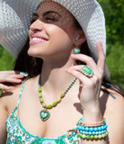 Legacy Lime Green and Blue Turquoise Braided Leather Bracelet - Barse Jewelry