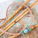 Legacy Lime Green and Blue Turquoise Braided Leather Necklace - Barse Jewelry - Flyclothing LLC