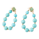 Carly Blue Magnesite Loop Post Golden Earrings - Barse Jewelry