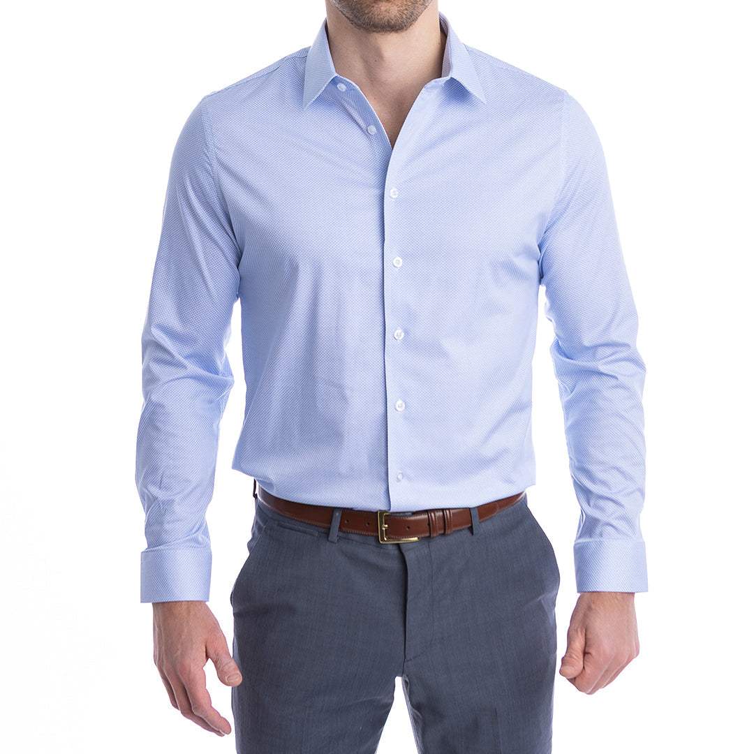 goTIELESS Ultimate Dress Shirt (Blue Diamond) - Million Dollar Collar - Flyclothing LLC