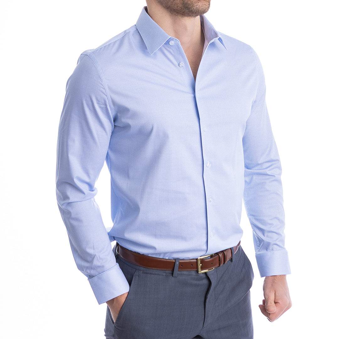 goTIELESS Ultimate Dress Shirt (Blue Diamond) - Million Dollar Collar - Flyclothing LLC