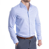 goTIELESS Ultimate Dress Shirt (Blue Diamond) - Million Dollar Collar - Flyclothing LLC