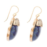 Blue Lapis Circle Golden Drop Earings - Barse Jewelry - Flyclothing LLC