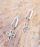 Blue Turquoise and Sterling Silver Cross Drop Earrings - Barse Jewelry - Flyclothing LLC