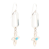 Blue Turquoise and Sterling Silver Cross Drop Earrings - Barse Jewelry