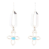 Blue Turquoise and Sterling Silver Cross Drop Earrings - Barse Jewelry - Flyclothing LLC