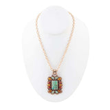 Blue Turquoise and Red Carnelian Copper Pendant Necklace - Barse Jewelry - Flyclothing LLC