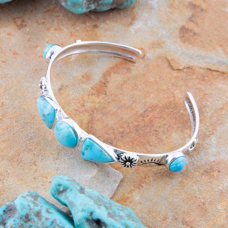 Blue Turquoise and Sterling Silver Cuff Bracelet - Barse Jewelry - Flyclothing LLC