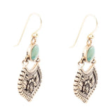 Blue Turquoise Flourish Golden Drop Earrings - Barse Jewelry - Flyclothing LLC