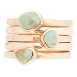 Blue Turquoise Golden Stacking Ring Set - Barse Jewelry - Flyclothing LLC