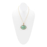 Blue Turquoise Long Golden Chain Necklace - Barse Jewelry