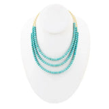 Blue Turquoise Magnesite Golden Necklace - Barse Jewelry - Flyclothing LLC