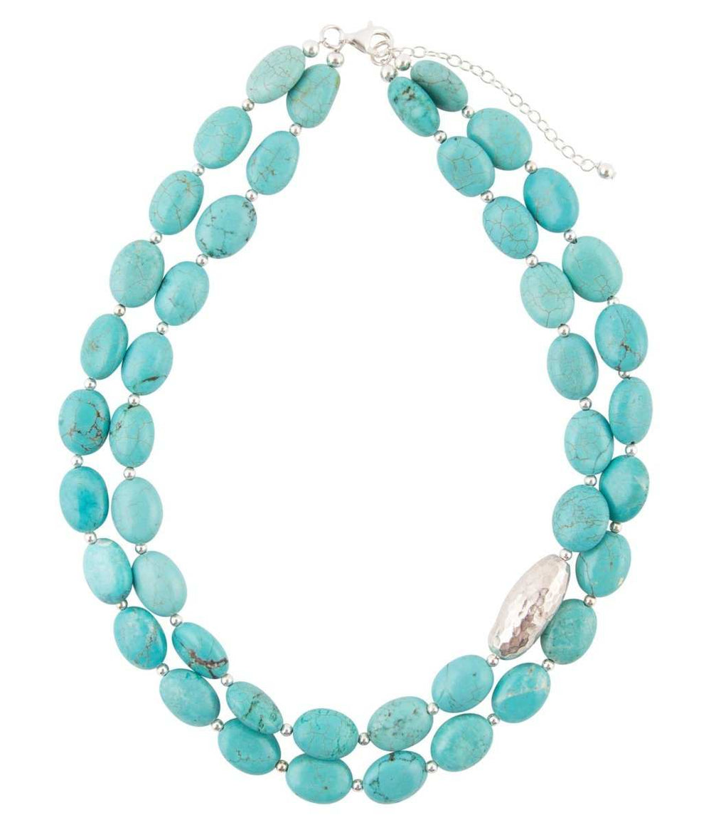 Blue Turquoise Magnesite Sterling Silver Strand Necklace - Barse Jewelry - Flyclothing LLC
