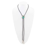 Blue Turquoise Matrix Sterling Silver Bolo Tie Necklace - Barse Jewelry - Flyclothing LLC