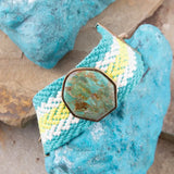 Blue Turquoise Textile Blues Woven Bracelet - Barse Jewelry - Flyclothing LLC