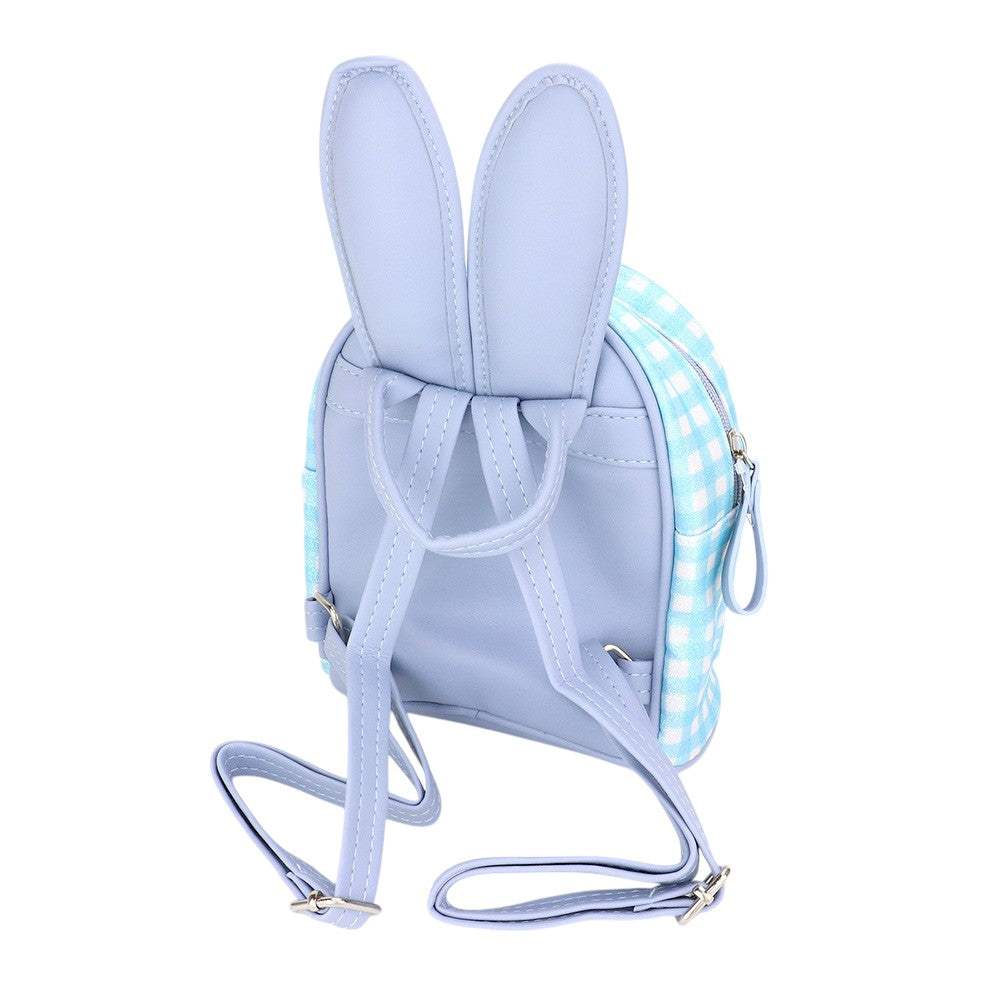 Glittered Check Patterned Bunny Mini Backpack Bag - Madeline Love - Flyclothing LLC