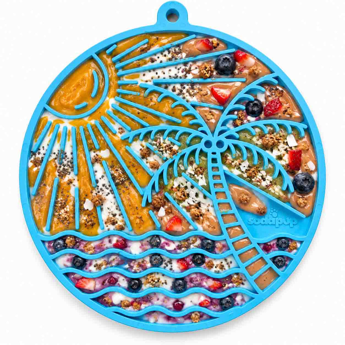 Sun n' Sea eMat - Enrichment Lick Mat For Dogs and Cats - With Suction Cups - Beach Design | USA Made - SodaPup/True Dogs, LLC - Flyclothing LLC