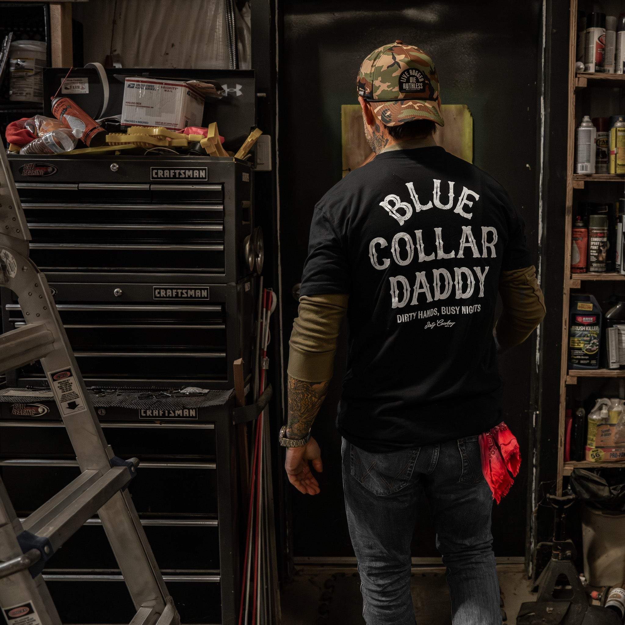 Blue Collar Daddy Men's T-Shirt - DIRTY COWBOY USA - Flyclothing LLC