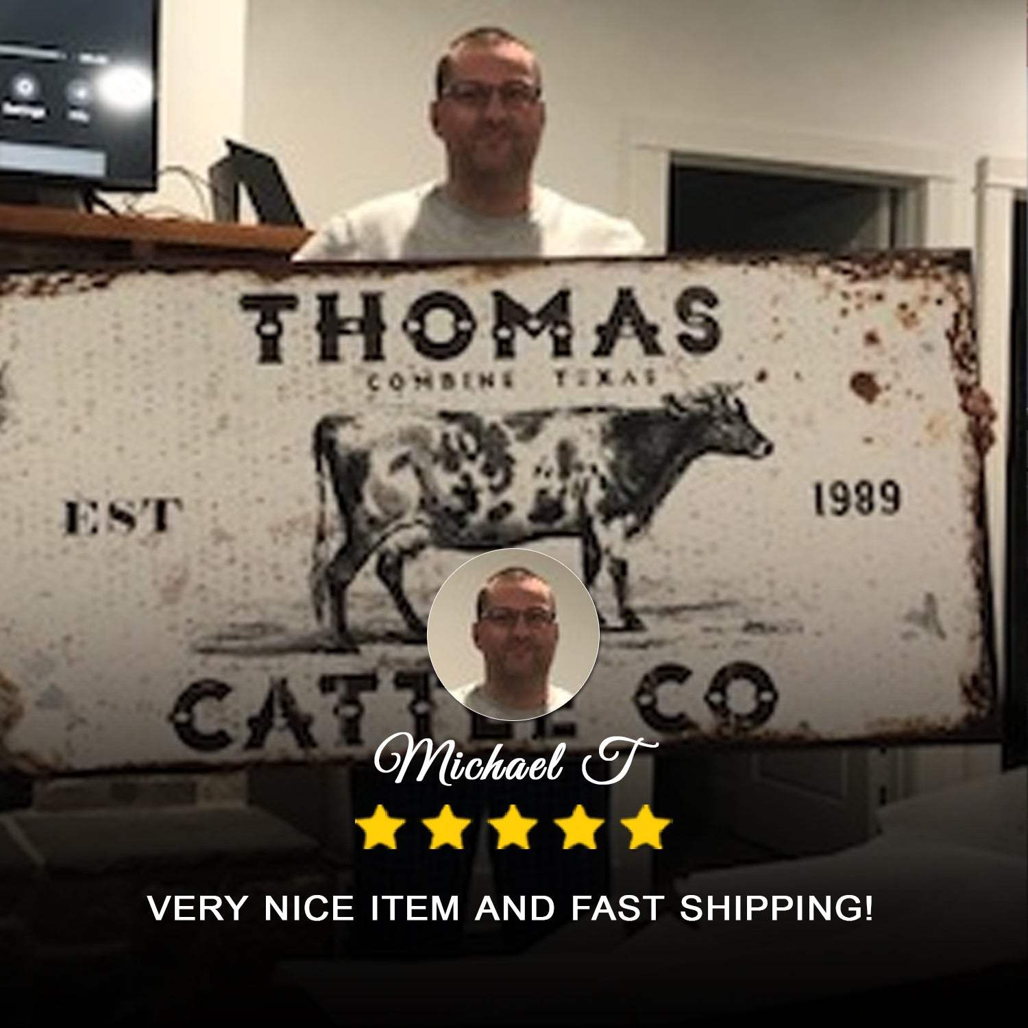 Personalized Cattle Ranch Rustic Sign II - Tailored Canvases - Flyclothing LLC