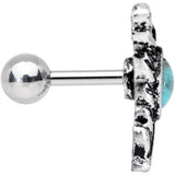 1/4 Blue Faux Turquoise Southwestern Feather Cartilage Tragus Earring - BodyCandy - Flyclothing LLC
