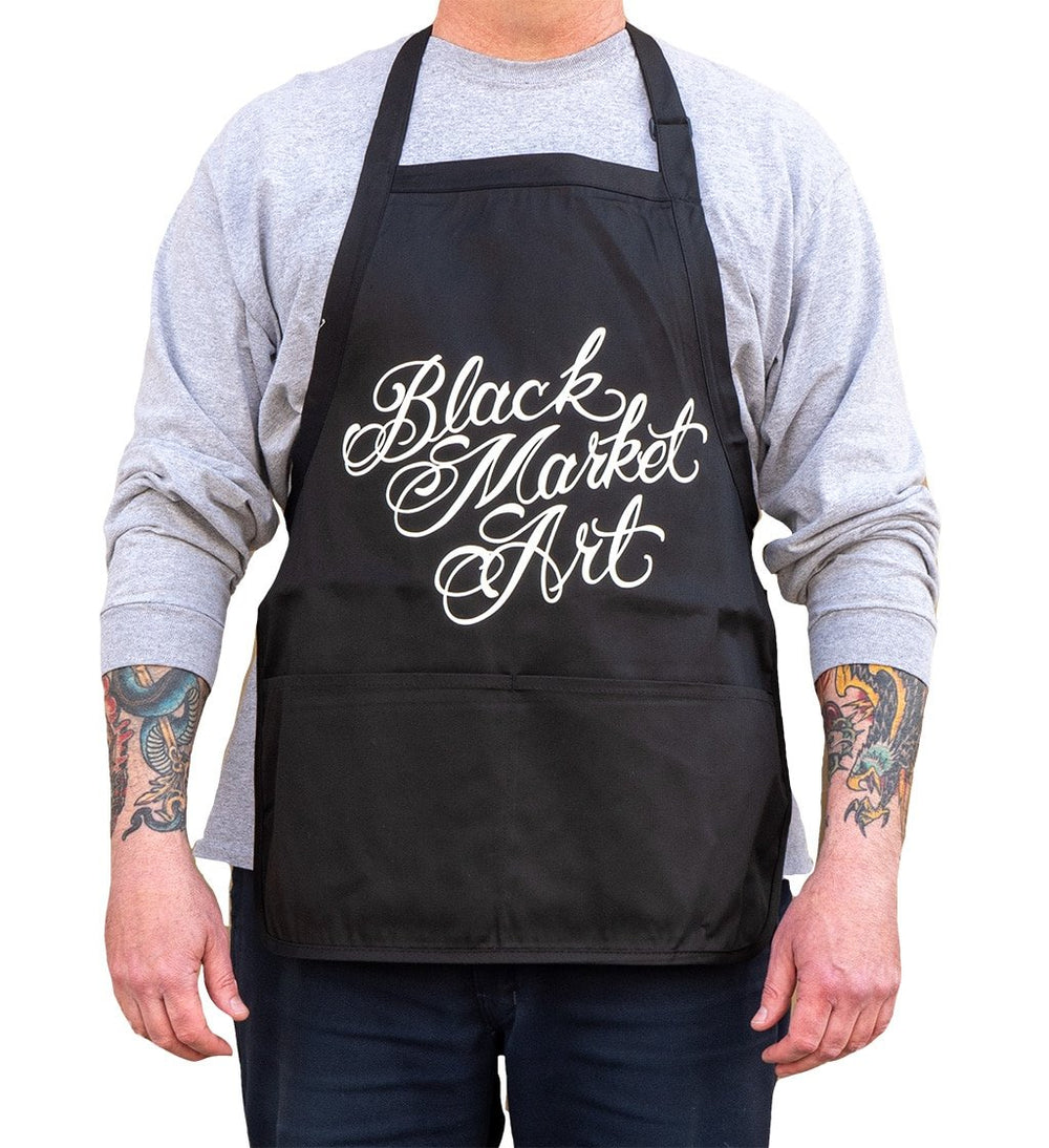 Black Market Art Company Black Market & Art & Tattoo Apron Print