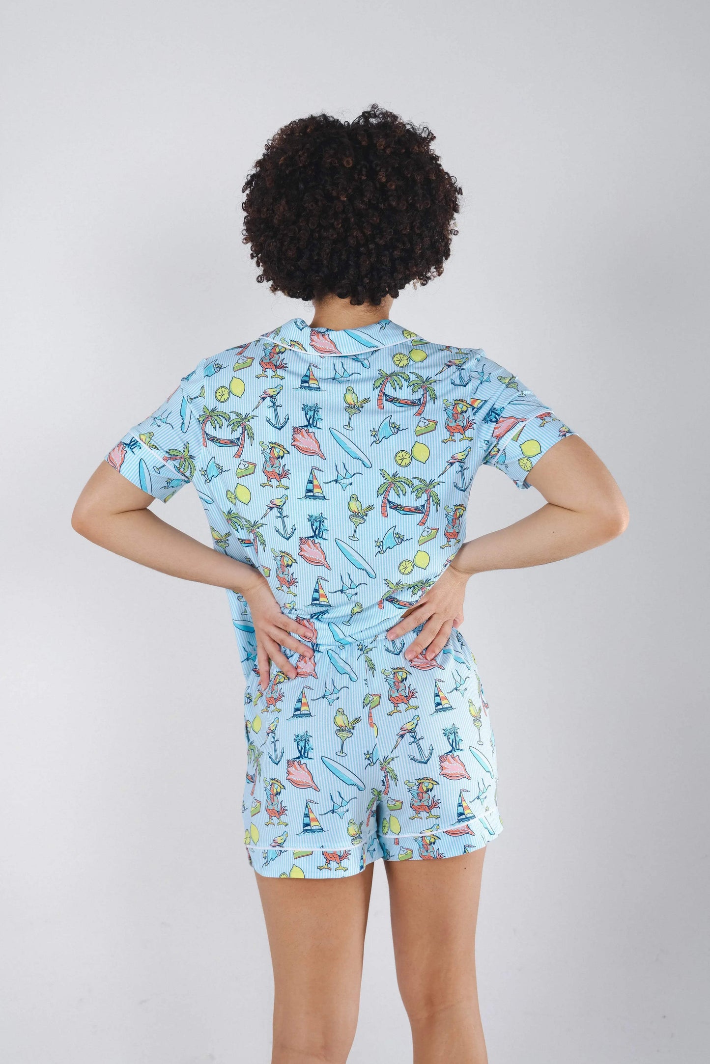 The Boat Drinks | Shinesty x Margaritaville® Button Down Short Pajama Set - Shinesty - Flyclothing LLC