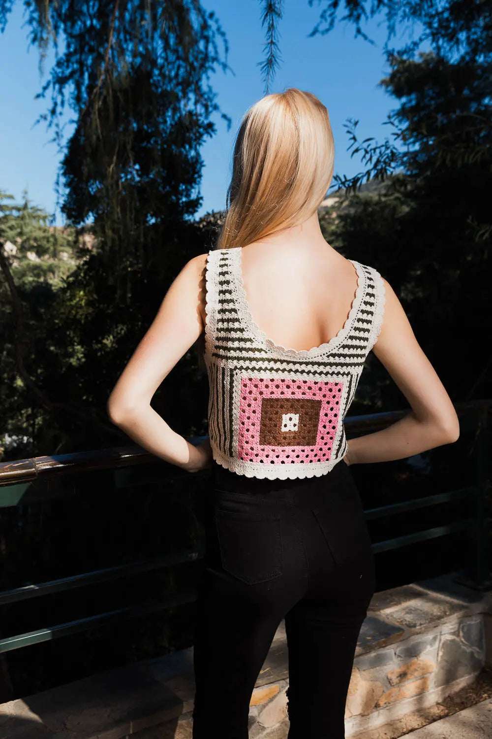 Bohemian Fusion Multi-Patterned Crochet Stitched Top - Boho Clothing and Accessories - Flyclothing LLC