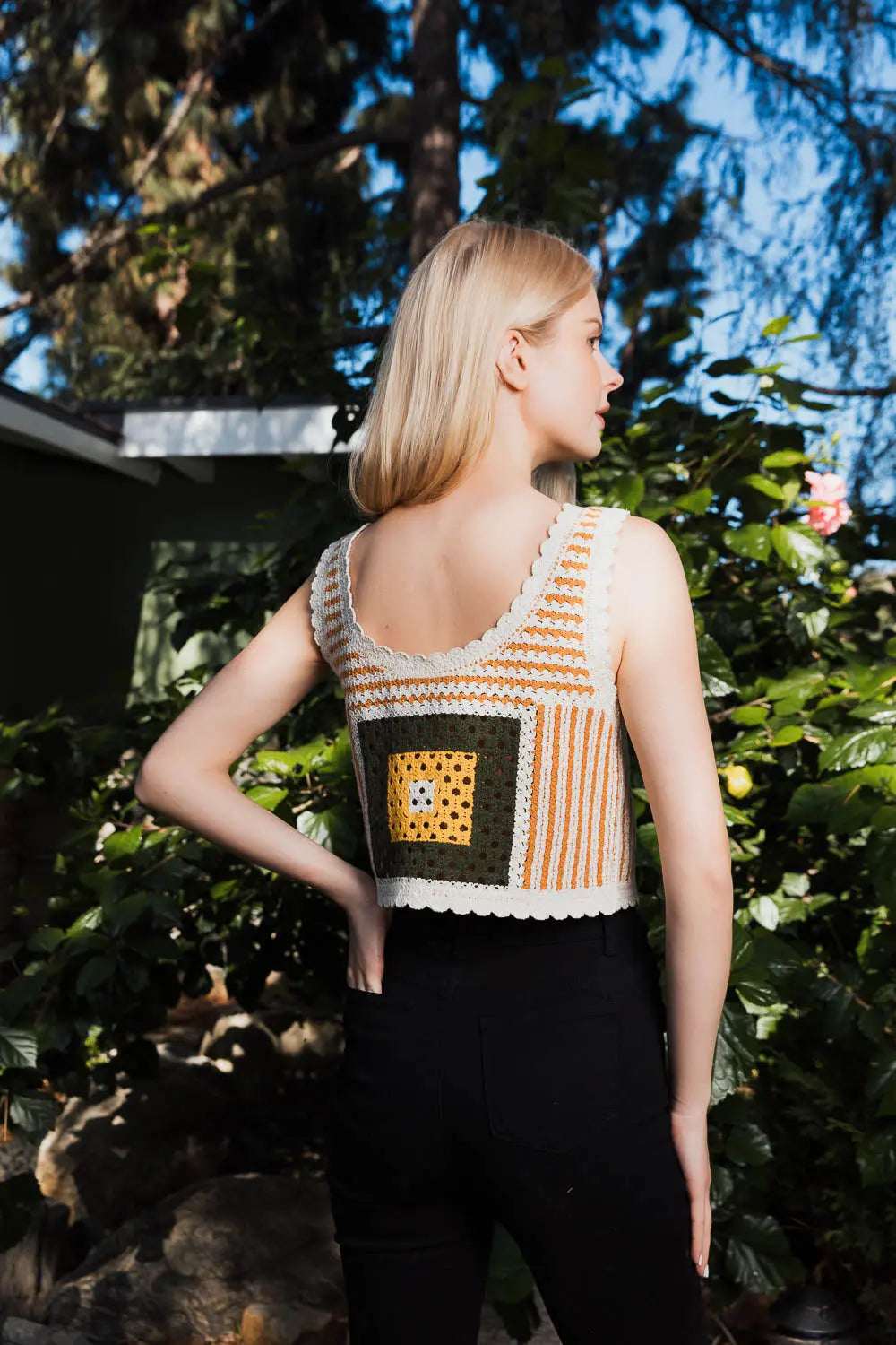 Bohemian Fusion Multi-Patterned Crochet Stitched Top - Boho Clothing and Accessories - Flyclothing LLC