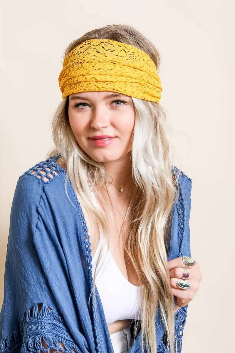 Bohemian Lace Headwrap - Boho Clothing and Accessories - Flyclothing LLC