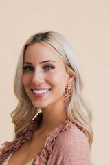 Boho Bloom Raffia Drop Earrings