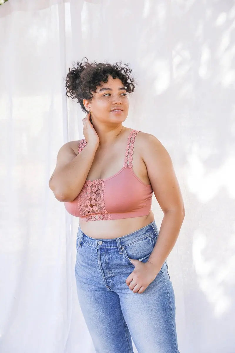 Boho Eye Lace Applique Bralette Plus - Boho Clothing and Accessories - Flyclothing LLC