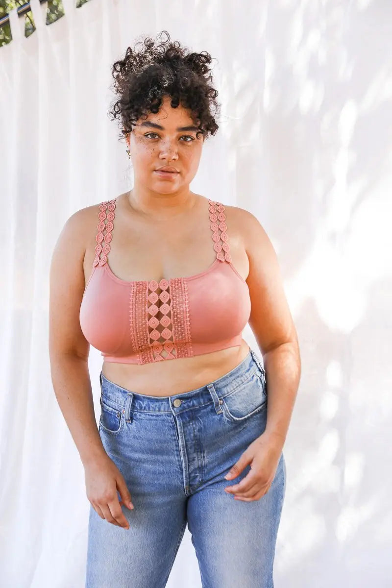 Boho Eye Lace Applique Bralette Plus - Boho Clothing and Accessories - Flyclothing LLC