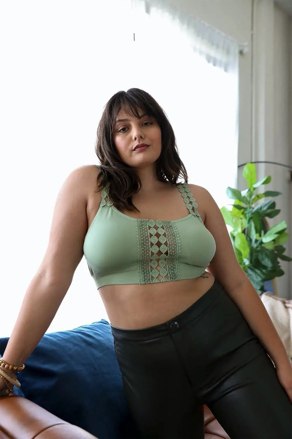 Boho Eye Lace Applique Bralette Plus - Boho Clothing and Accessories - Flyclothing LLC